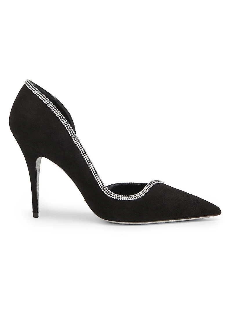 Sky High 100MM Crystal-Embellished Suede Pumps
