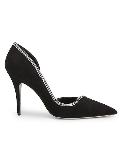 Sky High 100MM Crystal-Embellished Suede Pumps