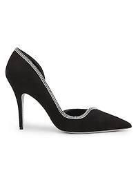 Sky High 100MM Crystal-Embellished Suede Pumps