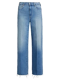 Anessa High-Rise Raw-Hem Straight Jeans