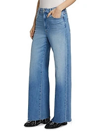 Anessa High-Rise Raw-Hem Straight Jeans