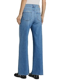 Anessa High-Rise Raw-Hem Straight Jeans