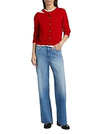 Anessa High-Rise Raw-Hem Straight Jeans