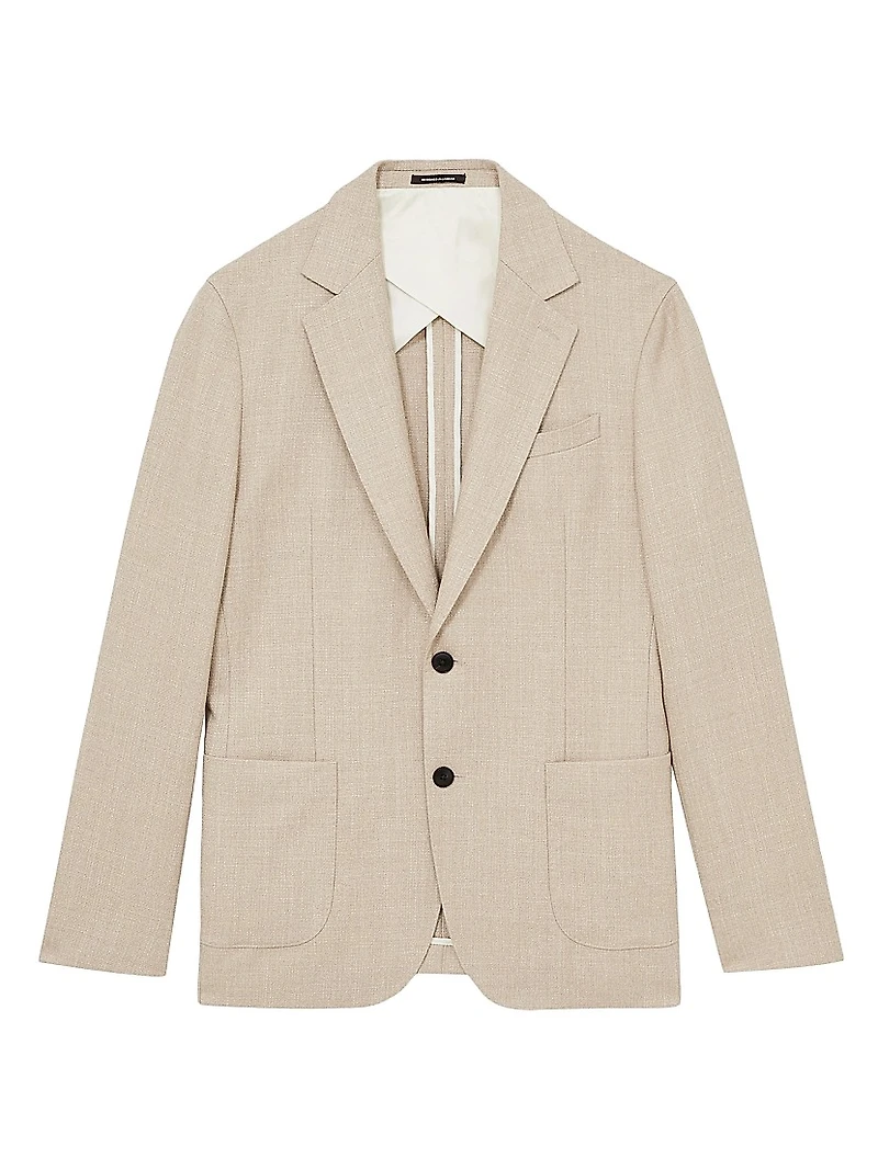 Stack Single-Breasted Textured Blazer