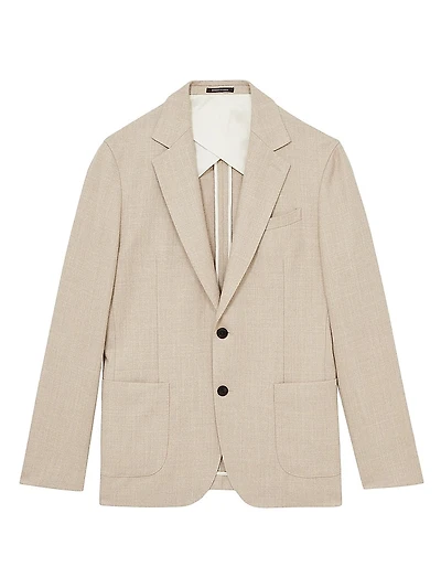 Stack Single-Breasted Textured Blazer
