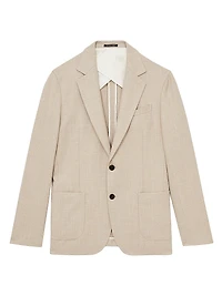 Stack Single-Breasted Textured Blazer