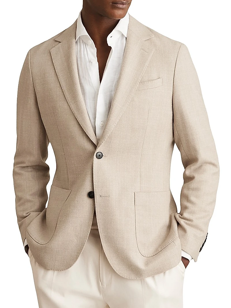 Stack Single-Breasted Textured Blazer