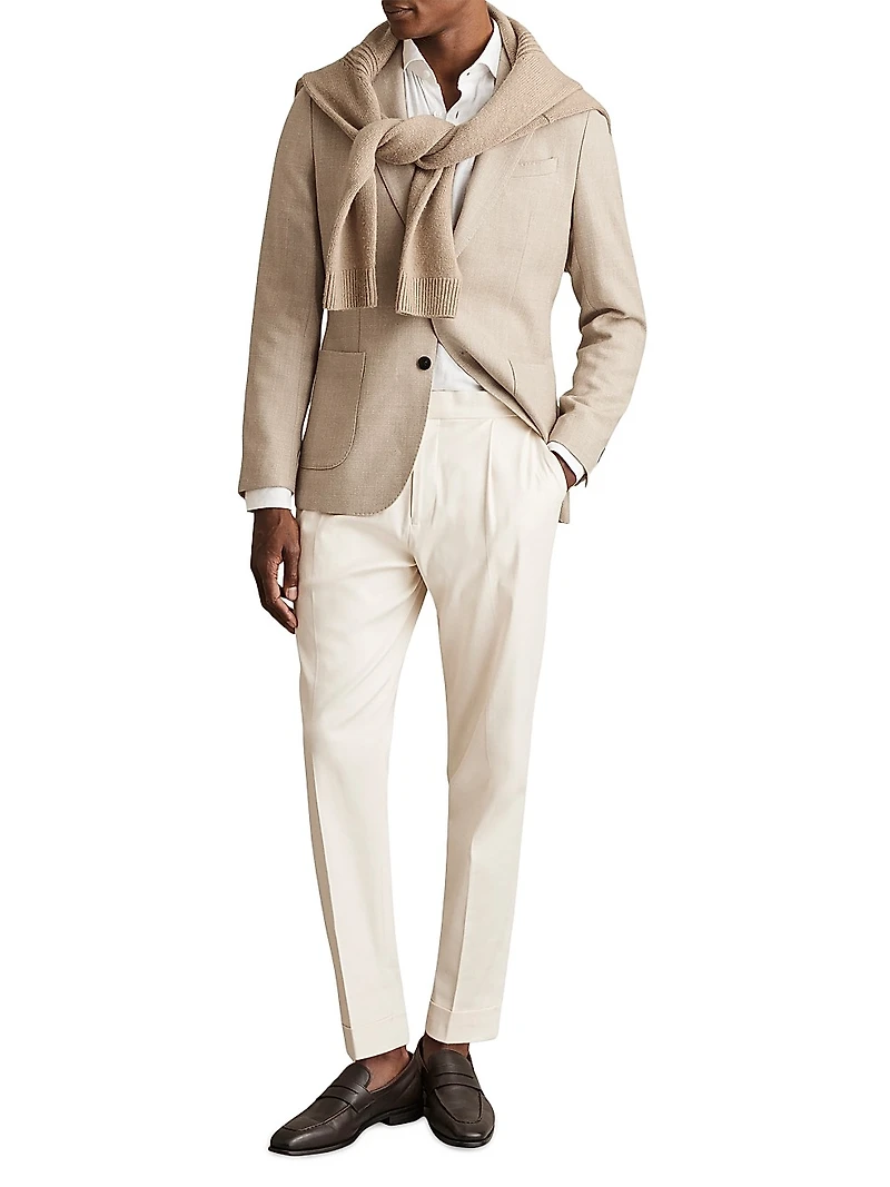 Stack Single-Breasted Textured Blazer