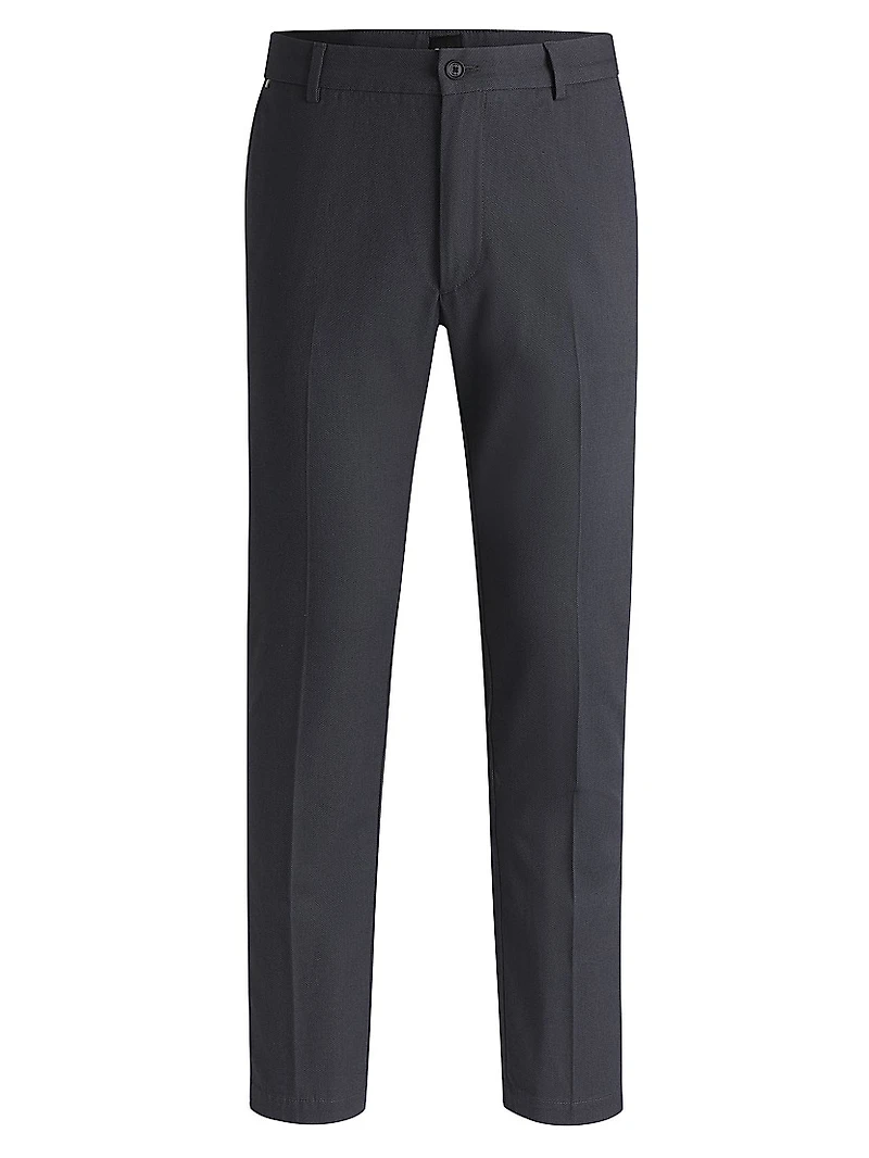 Regular-Fit Trousers Micro-Patterned Stretch Cotton