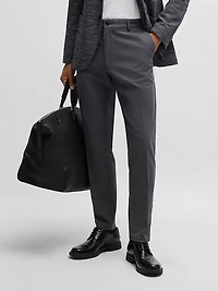 Regular-Fit Trousers Micro-Patterned Stretch Cotton