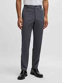 Regular-Fit Trousers Micro-Patterned Stretch Cotton
