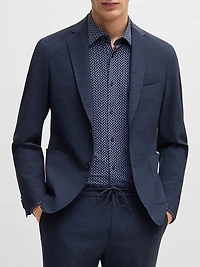 Slim-Fit Shirt Printed Performance-Stretch Material