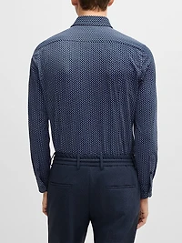 Slim-Fit Shirt Printed Performance-Stretch Material