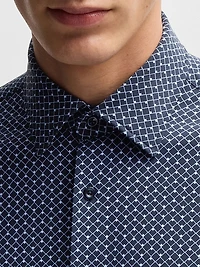 Slim-Fit Shirt Printed Performance-Stretch Material