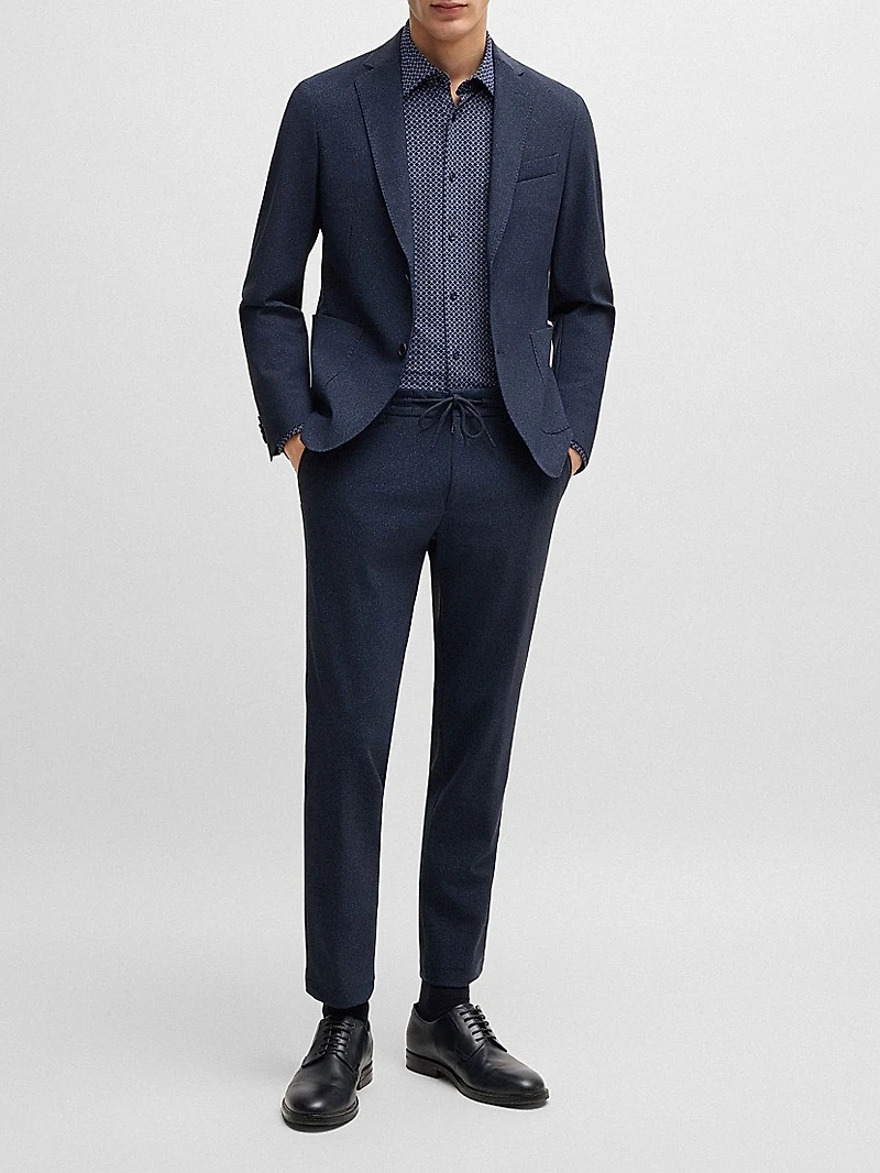 Slim-Fit Shirt Printed Performance-Stretch Material