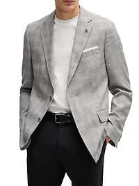 Slim-Fit Suit Jacket a Checked Wool Blend