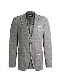 Slim-Fit Suit Jacket a Checked Wool Blend