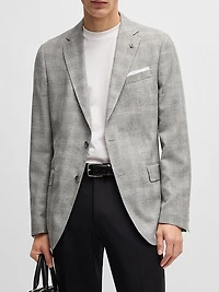 Slim-Fit Suit Jacket a Checked Wool Blend