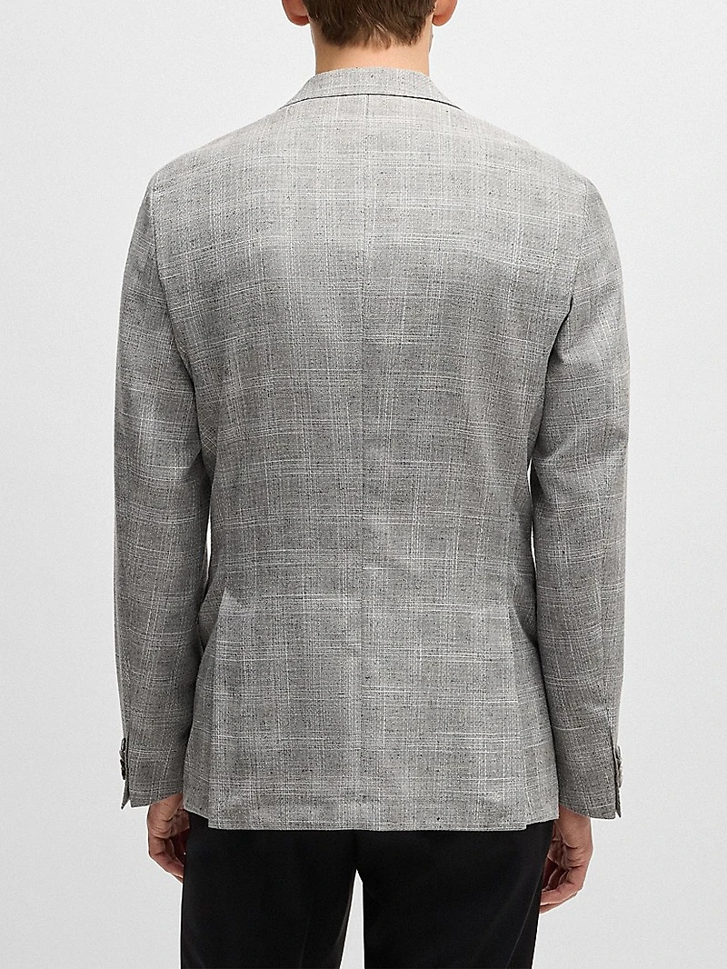 Slim-Fit Suit Jacket a Checked Wool Blend