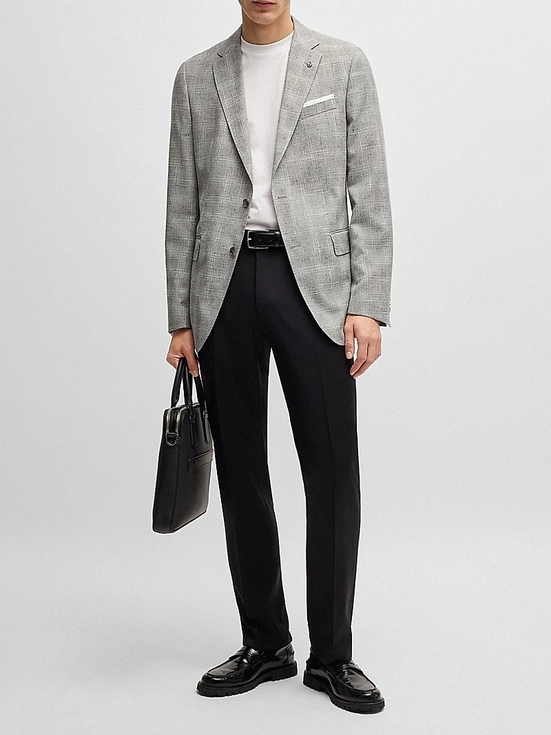 Slim-Fit Suit Jacket a Checked Wool Blend
