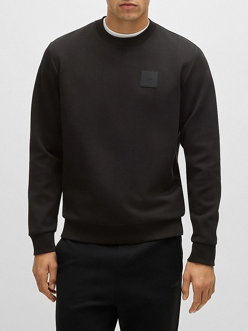 Sweatshirt with Drop-Needle Stitching