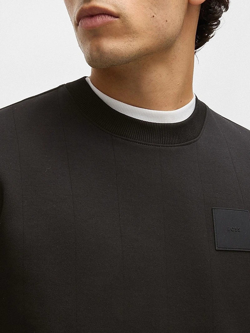 Sweatshirt with Drop-Needle Stitching