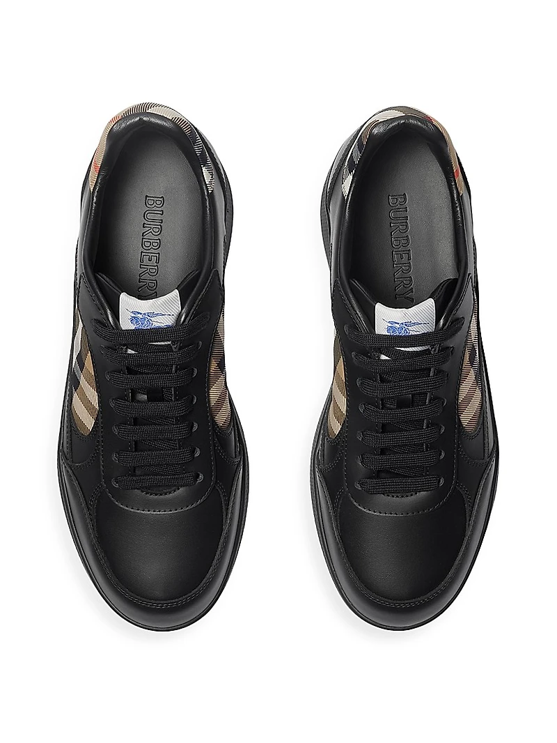 Terrace Leather & Check Sneakers