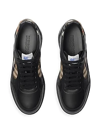 Terrace Leather & Check Sneakers