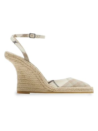 Mews Check Espadrille Wedge Sandals