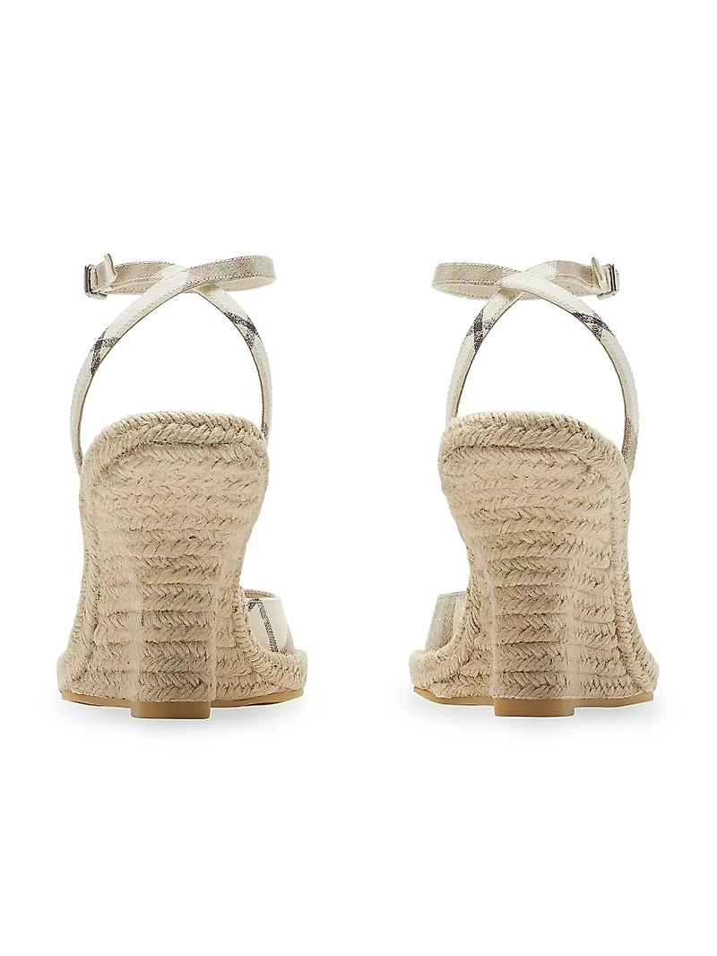 Mews Check Espadrille Wedge Sandals