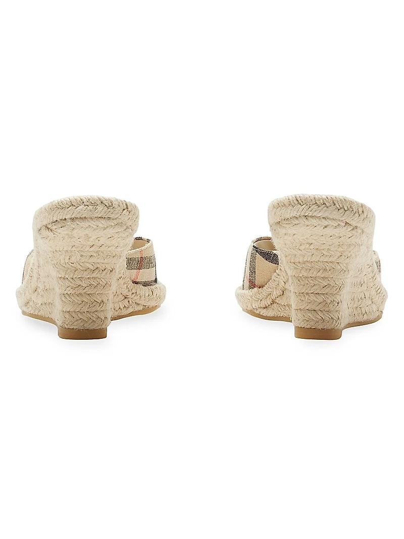Mews 65MM Check Espadrille Wedge Sandals