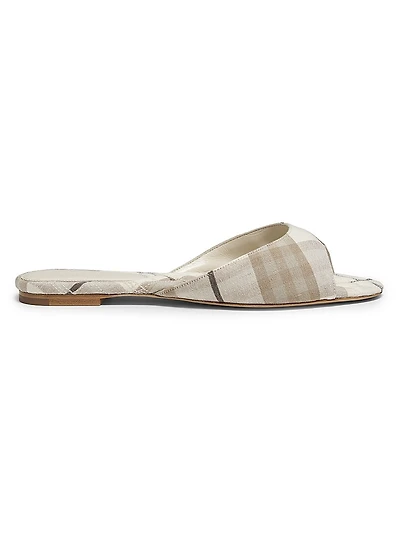 Check Flat Sandals