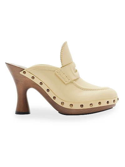 Potter 75MM Leather Studded Clogs