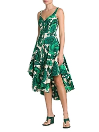 Floral Cotton Tiered Midi-Dress