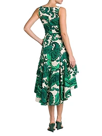 Floral Cotton Tiered Midi-Dress
