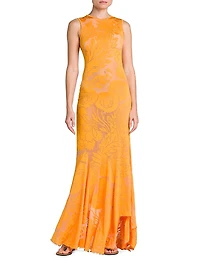 Burnout Floral Sleeveless Maxi Dress