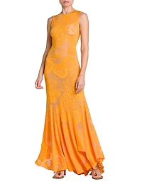 Burnout Floral Sleeveless Maxi Dress