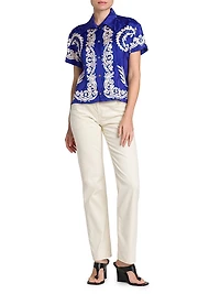 Paisley Satin Blouse