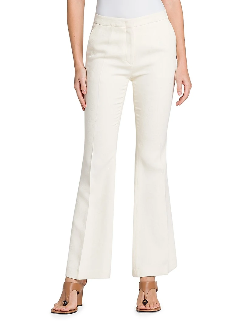 Stretch Viscose Flared Pants