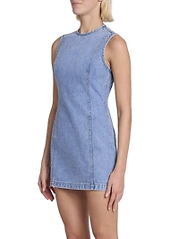 Sleeveless Denim Shift Minidress
