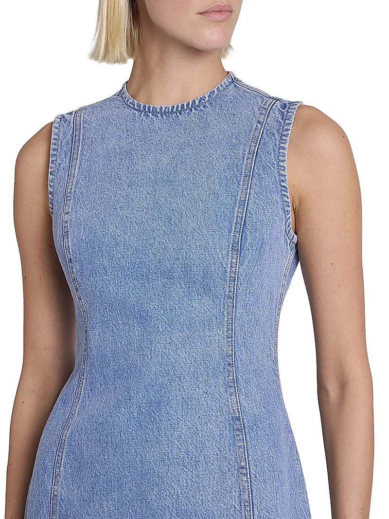 Sleeveless Denim Shift Minidress