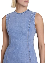 Sleeveless Denim Shift Minidress