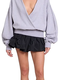 Gathered Satin Skort