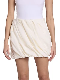 Linen-Cotton Rolled-Hem Miniskirt