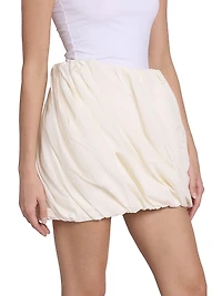 Linen-Cotton Rolled-Hem Miniskirt