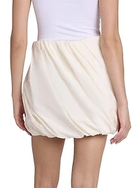 Linen-Cotton Rolled-Hem Miniskirt
