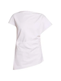 Cotton Asymmetric Draped Top