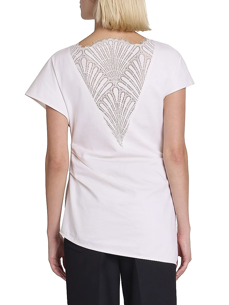 Cotton Asymmetric Draped Top