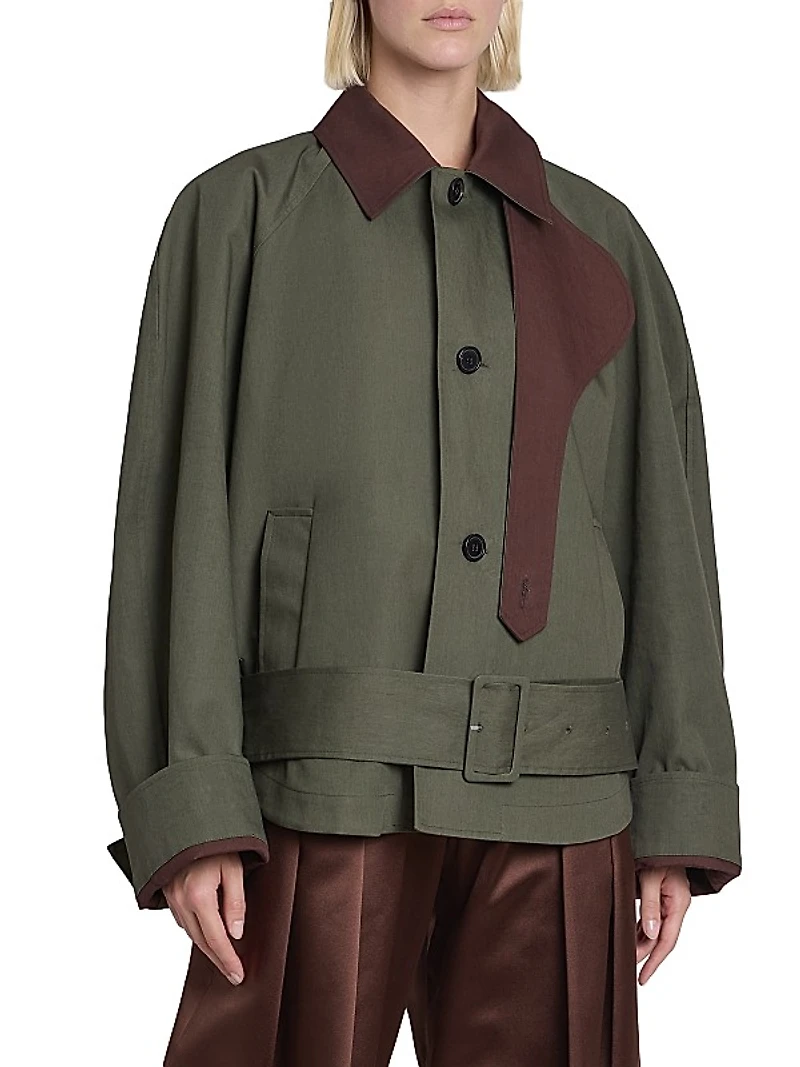 Cotton Belted Blouson Jacket