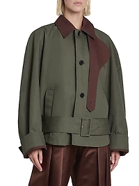 Cotton Belted Blouson Jacket